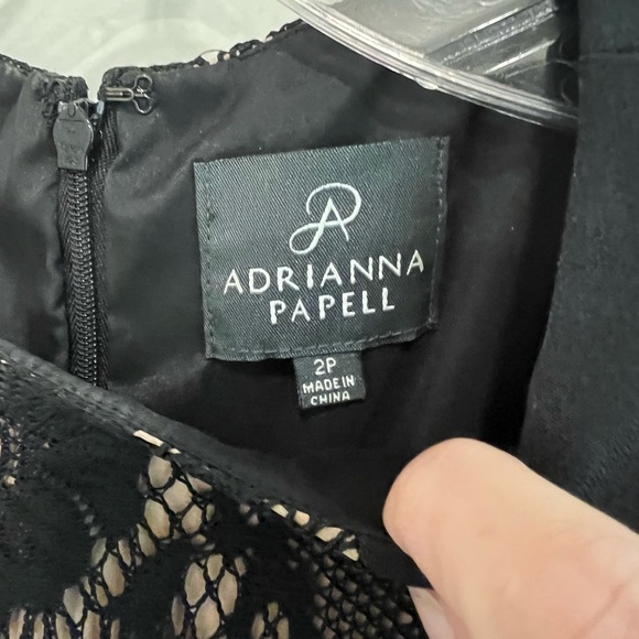 Adrianna Papell dress size 2P black and nude lace - Picture 2 of 5